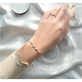 Lắc tay bạc moonsilver, vòng tay bạc nữ zic zac đính đá