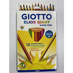 Hộp bút chì 12 màu thân to nhập khẩu Ý GIOTTO Elios Wood Free 221500
