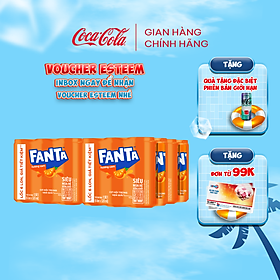 [TẶNG VOUCHER ESTEEM]  Lốc 24 Lon Nước Giải Khát Có Gas Fanta Hương Cam 320ml/Lon Coca-Cola Official Store Sale 15.5