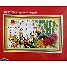 Tranh thêu chữ thập Mai Khai Phú Qúy I 84x52cm I 222828