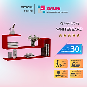 Giá sách treo tường gỗ công nghiệp SMLIFE Whitebeard