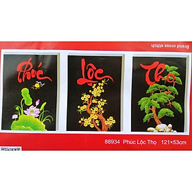 Mua Tranh thêu phúc lộc thọ sen mai tùng 88934 - kích thước: 121 * 53cm. (TRANH CHƯA LÀM)