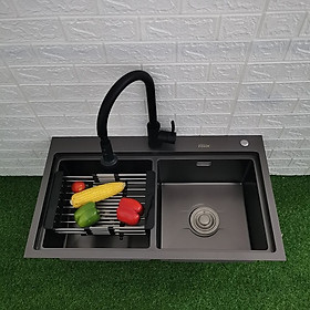 Mua CHẬU RỬA BÁT INOX 304 2 HỐ NANO ĐEN