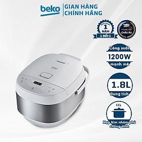 Nồi Cơm Điện Tử Chống Dính BEKO 9 Chương Trình Nấu Đa Dạng, Giữ Ấm Đến 24H, Dung Tích 1.8L - RCM50823W - Hàng Chính Hãng