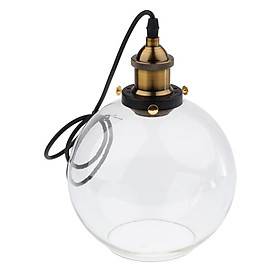 E27 Vintage Glass + Iron Chandelier Pendant Light Lampshade Bulb Cage