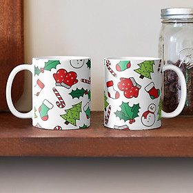 Cốc sứ in họa tiết trang trí Noel