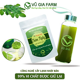 Bột Chùm Ngây Sấy Lạnh Nguyên Chất Vũ Gia (50g/ túi) + Tặng Chai Thủy Tinh Đựng Nước Ép Có Dây Treo 300ml - Ngừa loãng xương và bệnh ung thư, phục hồi cơ thể và tăng sức đề kháng, là thực phẩm bổ sung cho người thiếu chất