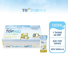 Thùng 48 hộp sữa tươi tiệt trùng TOPKID kem vanilla tự nhiên TH True Milk