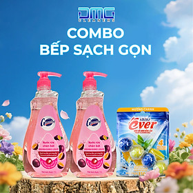 Combo Bếp Sạch Gọn: 2 Chai Nước Rửa Chén Hương Chanh Dây + 1 Viên Treo Vệ Sinh Bồn Cầu Hương Chanh | Tươi Mát Sảng Khoái