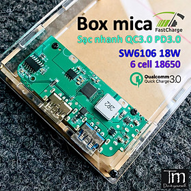 Mua Box Sạc Dự Phòng Mica Trong Suốt Sạc Nhanh 18W SW6106 6 cell