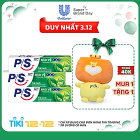 Combo 3 Kem Đánh Răng P/S Bảo Vệ 123 Trà Xanh 240g