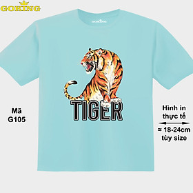 TIGER, mã G105. Áo thun hàng hiệu Goking, form unisex cho nam nữ, trẻ em, bé trai gái. Áo phông in đẹp, quà tặng cao cấp cho gia đình, cặp đôi, doanh nghiệp, hội nhóm