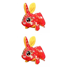 2pcs Chinese New Year Rabbit Plush Toy Bunny Doll Holiday Stuffed Animals