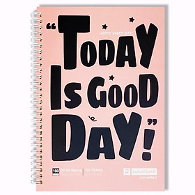 Sổ Lò Xo Bìa Mềm Today Is Good Day B5 - Kẻ Ô Vuông - 120 Trang 100gsm - futurebook LM810 - Màu Hồng