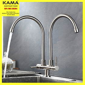 Mua Vòi rửa chén lạnh đôi KAMA NT4CL inox 304  vòi nước chỉ lạnh phù hợp với mọi bồn rửa chén - HÀNG CHÍNH HÃNG