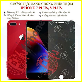 Dán chống nhìn trộm iPhone 7 Plus, 8 Plus - Dán cường lực dẻo nano 9H