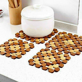 Mua Lót Nồi Cao Cấp Ghép Từ Các Miếng Trúc Hàng Chính Hãng ( Giao màu ngẫu nhiên)