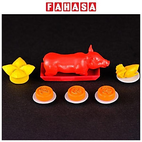 Phụ Kiện Bàn Thờ Mâm Cúng Heo Quay - Heo Đỏ Tấn Tài - Gà Vàng Tấn Lộc - Manihum BTLPK-01