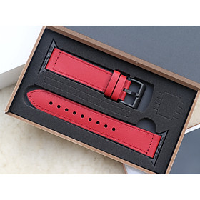 Dây da sáp dầu Vintage thay thế cho Apple watch hộp gỗ cao cấp- Hàng nhập khẩu