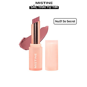 Son lì lâu trôi, mịn, che phủ viền môi, giúp môi mềm mại, tự nhiên chính hãng Mistine Pretty Me Semi Matte Lipstick 3.5g No.01