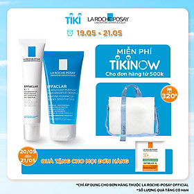 Bộ đôi kem dưỡng giúp giảm mụn đầu đen, giảm bóng nhờn La Roche-Posay Effaclar K+ 40ml và Gel rửa mặt dành cho da dầu mụn Effaclar Gel 50ml