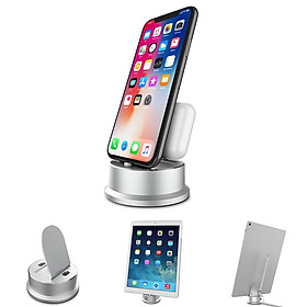 2 In 1 Phone Metal Charging Stand Dock Holder For  X/8/7/6, Tablet