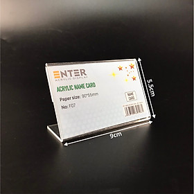 Kệ mica 1 mặt Enter F07-L 90x55mm, Kệ menu chữ L, Khung thông tin sản phẩm, Khung bảng giá, Kệ trưng bày để bàn