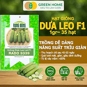 Hạt Giống Dưa Leo Greenhome, Gói 1gr~35 hạt, Dễ Trồng Quanh Năm, Nảy Mầm Cao, Thu Hoạch Nhanh, Năng Suất Cao T02