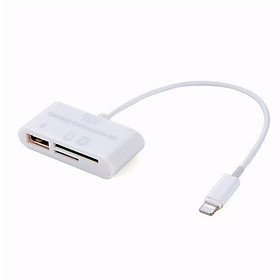Đầu Đọc Thẻ 3 Trong 1 Cho tablets iPad 4 Mini IOS 11 Micro SD TF Có Cáp USB Kết Nối Máy Ảnh