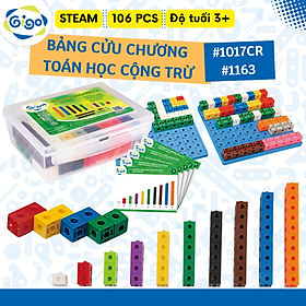 Hộp Gigo Toys Gạch Vuông Xếp Hình 2Cm Và Bảng Cắm Gạch Vuông 100 Miếng Ghép Nhiều Màu 1017C1163