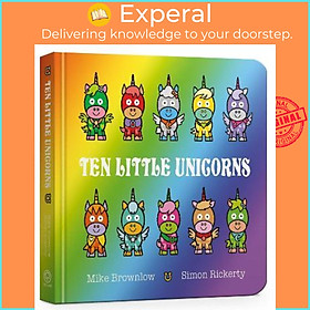 Hình ảnh Sách - Ten Little Unicorns Board Book by Mike Brownlow (UK edition, paperback)