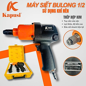 Mua Máy siết bulong 2 búa khí nén hệ 1/2 inch hộp kèm 10 đầu khẩu hãng KAPUSI TOOLS Nhật Bản  lực siết max 1000Nm