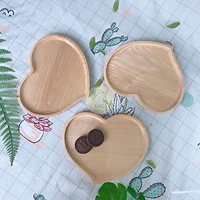 Khay hình trái tim gỗ Tần Bì nguyên khối I Khay gỗ đựng đồ ăn ,Decor trưng bày, chụp hình sản phẩm,