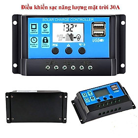 Mua Bộ điều khiển sạc acquy từ năng lượng mặt trời NLMT tự động 12V 24V 10A 20A 30A có hiển thị LCD + sạc điện thoại từ USB