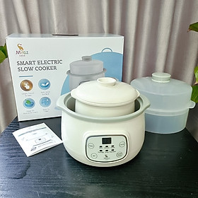 Mua Hàng chính hãng - Nồi nấu chậm Moaz Bébé MB030 có chế độ chống cháy  chống trào dung tích 1.5l