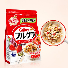 Ngũ cốc trái cây ăn kiêng Calbee Nhật Bản 700gr - Màu đỏ Hàng chính hãng