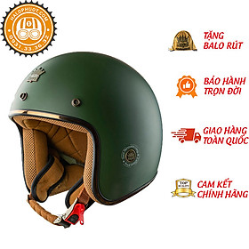 Nón bảo hiểm 3/4 ROYAL M20C xanh lính nhám