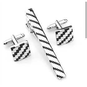 Set Cufflinks khuy măng sét và Kẹp cà vạt cao cấp