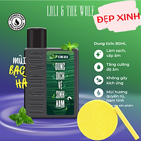 Dung dịch vệ sinh nam LOLI & THE WOLF Extra Mint thiết kế mới cực sang 80ml, Tặng Kèm Mút Rửa Mặt