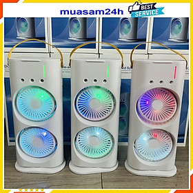 Quạt Phun Sương, Quạt Hơi Nước , Quạt Tích Điện 2 Tầng, Có Đèn Led, Quạt Để Bàn Mini Làm Mát Và Tạo Ẩm Không Khí - Hàng Nhập Khẩu