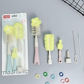 Mua Bộ cọ rửa bình sữa và núm ti  ống hút 6 món - Moonship