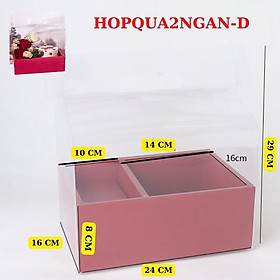 Hộp Đựng Bánh Và Hoa Hộp Quà Tặng MICA Trong Suốt 2 Ngăn Cho Sinh Nhật Valentine 8/3