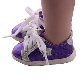 Bling Bling 18inch Doll Casual Shoes for American Doll Clothes Accs Purple