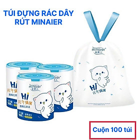 Túi Đựng Rác Dây Rút Minaier, Túi Đựng Rác Cuộn 100 Túi Siêu Dai Kích Thước 45*50cm