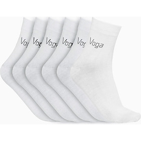 Set 3 Đôi Tất Vớ Nam Voga Cổ Cao Sợi Cotton - Trắng