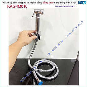 Vòi xịt vệ sinh IM Việt Nhật KAG-IM010 Chrome, Vòi rửa nhà tắm bằng đồng chuyên dùng cho resort xịt mạnh sử dụng tốt