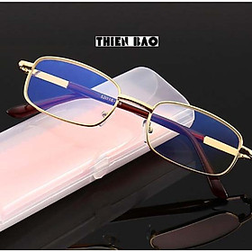 Kính lão thị, viễn thị toàn viền, kim loại NAM NỮ VÀNG GOLD PUMA02 tròng phản quang chống mỏi chuẩn độ cao cấp