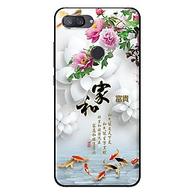 Ốp lưng in cho Xiaomi Mi 8 Lite mẫu Chim Cá Nền Hoa Trắng - Hàng chính hãng