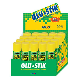 Hộp 20 Chai Hồ Khô Mỹ Thuật White Glue Stick W25 AMOS AGSW25 (25g)