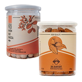 COMBO SIÊU TIẾT KIỆM - 1 Hũ Hạt Macca Dk Harvest 200g + 1 Hũ Hạt Hạnh Nhân DK Harvest 250g